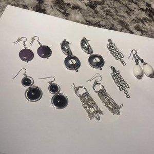 Lot Of 6 Women’s Costume Earrings Pierced Dangle Drop Mix